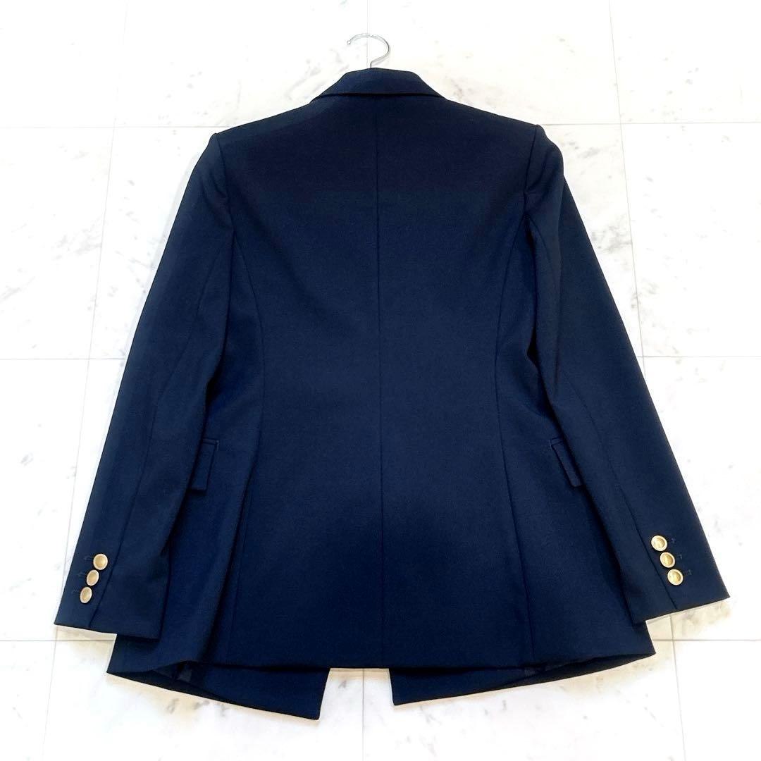 美品 ANAYI アナイ オックスストレッチダブルジャケット 金ボタン 紺ブレ