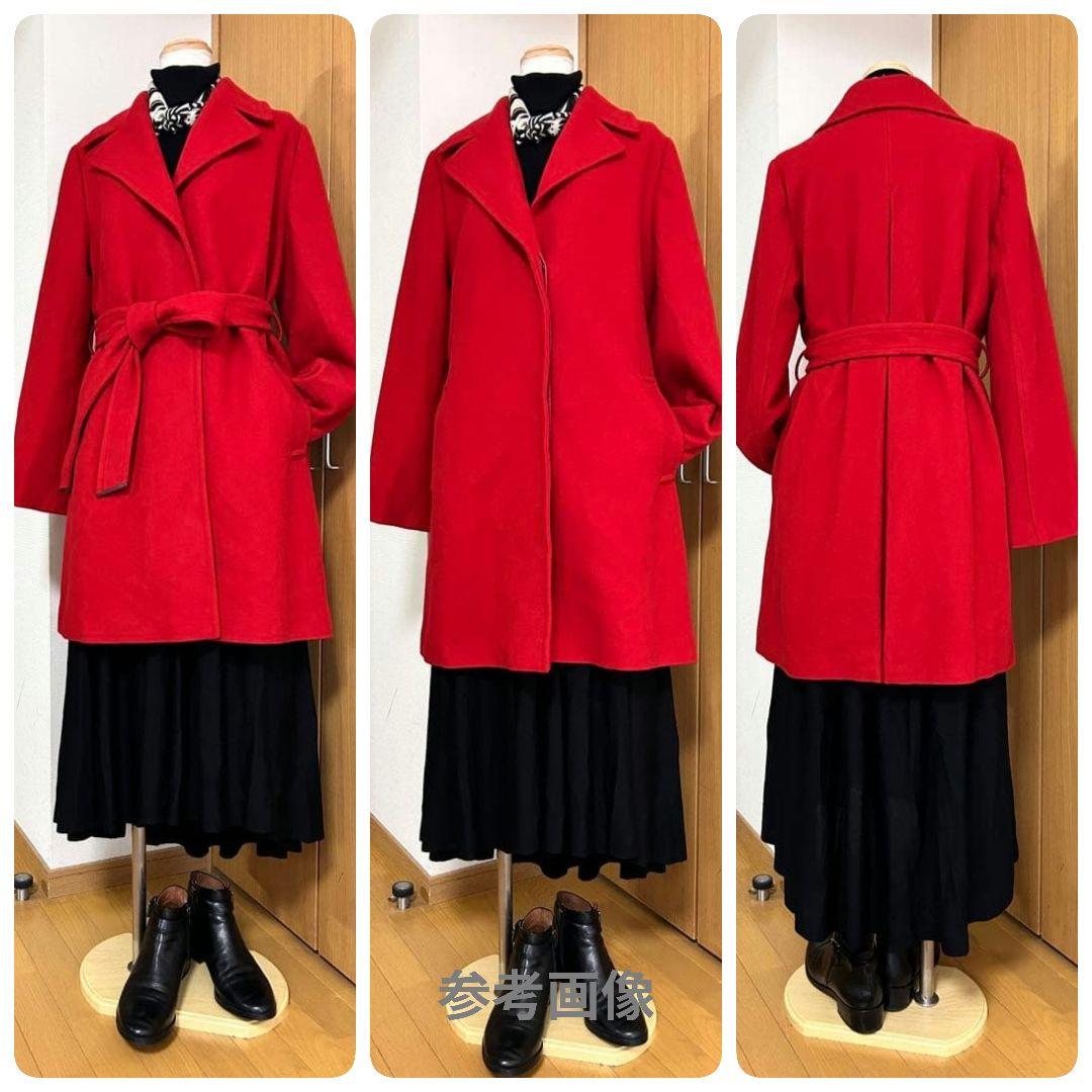 希少【未使用級極美品】モラビト ベルテッドロングコート 比翼 バックタック 40