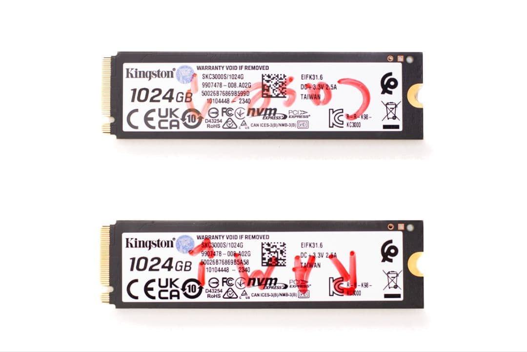 メモリー Kingston KC3000 PCIe 4.0 NVMe M.2 1TBx2