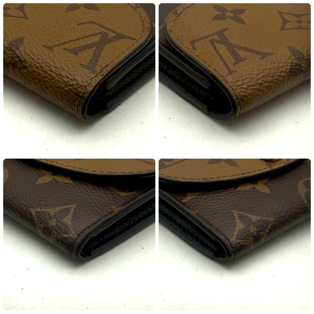 【新品近い】ルイヴィトン モノグラムリバース ポルトモネロザリ 二つ折り財布