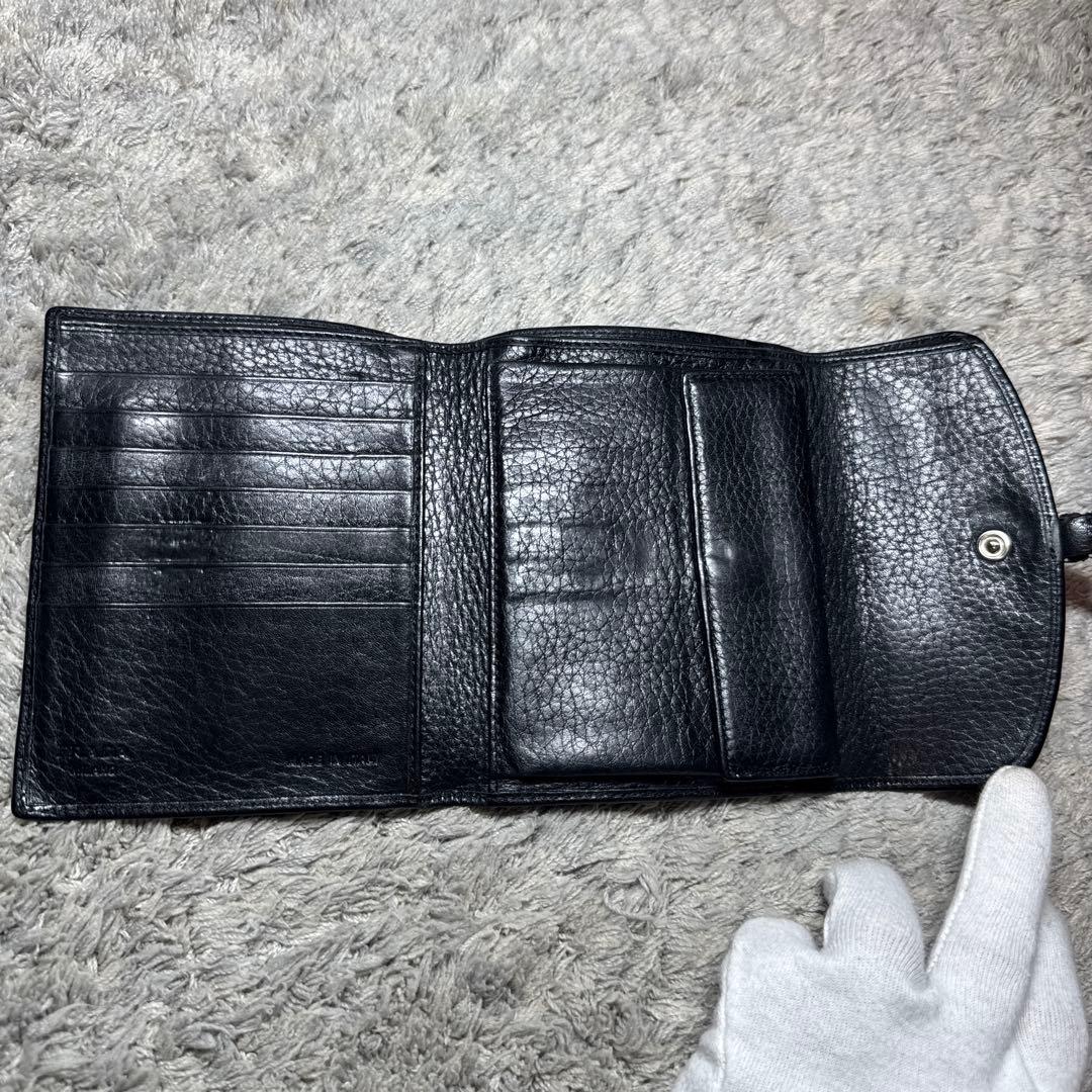 PRADA プラダ 三つ折り財布 レザー 本革 ブラック