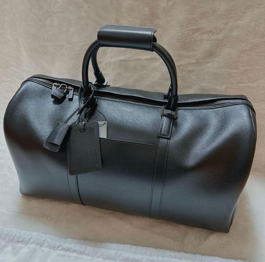 新品　セラピアン　レザー　ボストンバッグ ブラック
