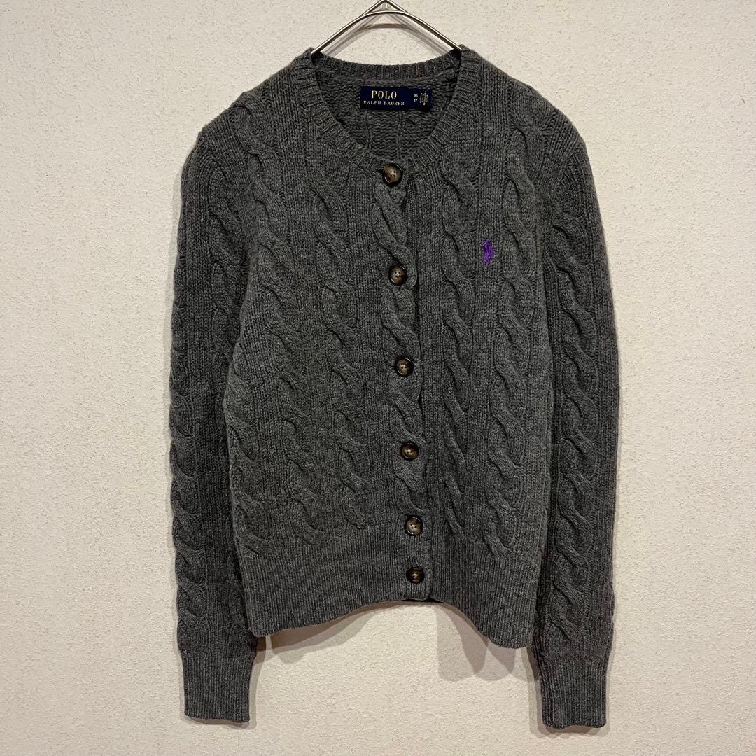 【美品】Polo Ralph Lauren ポニー刺繍 丸襟 カーディガン