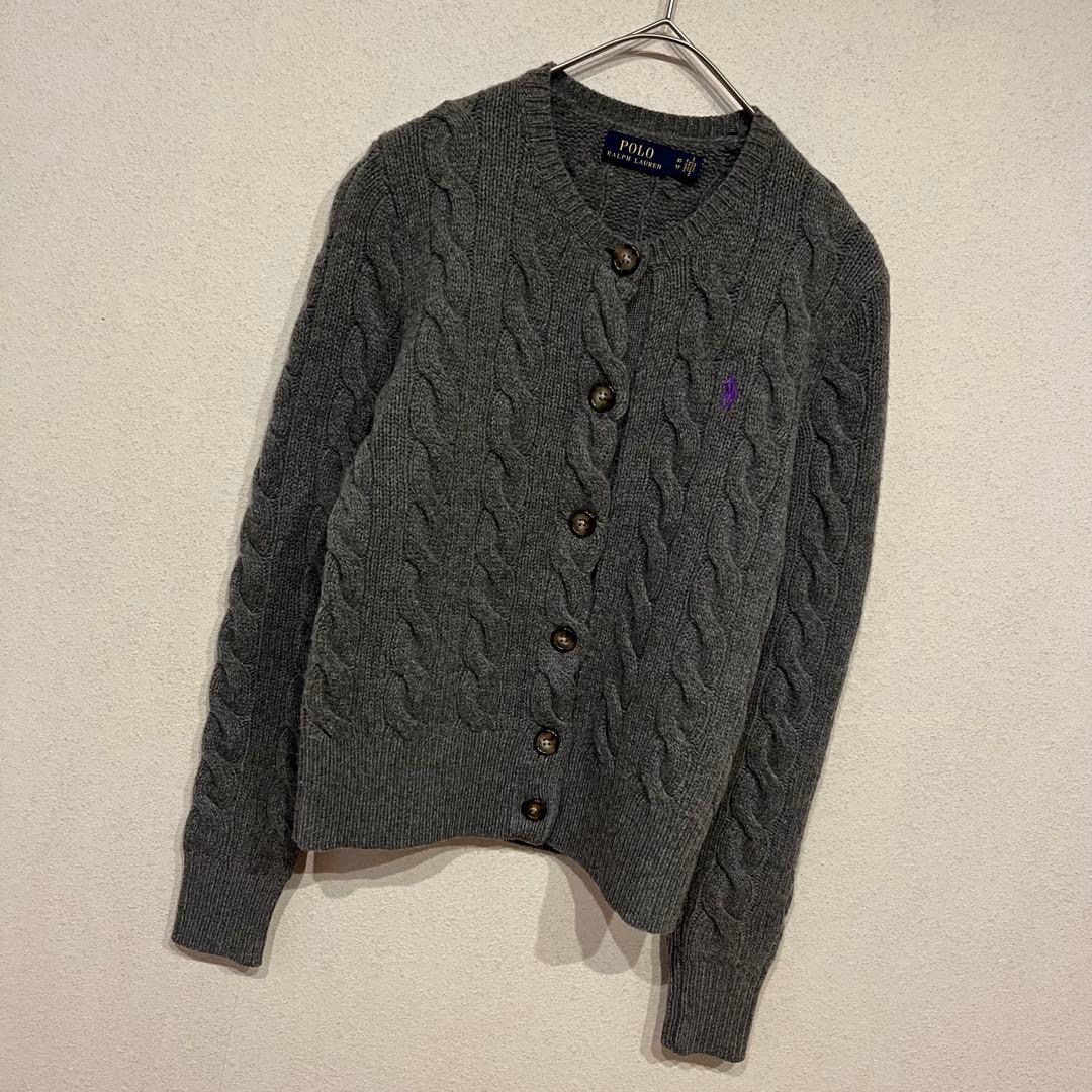 【美品】Polo Ralph Lauren ポニー刺繍 丸襟 カーディガン