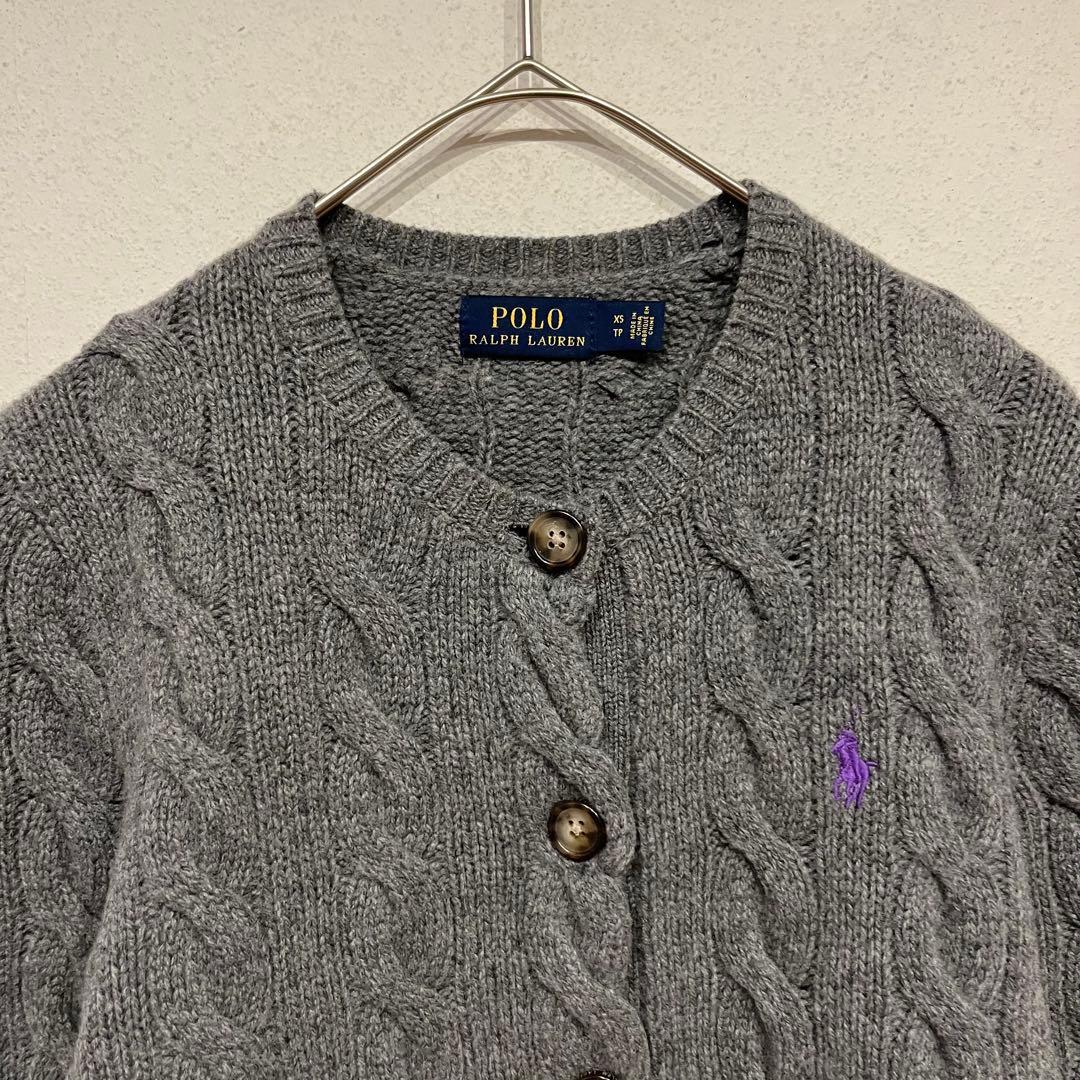 【美品】Polo Ralph Lauren ポニー刺繍 丸襟 カーディガン