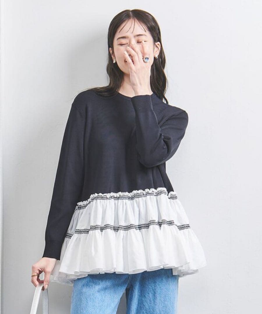 美品✨　ユナイテッドアローズエンブロ ティアード コンビニット