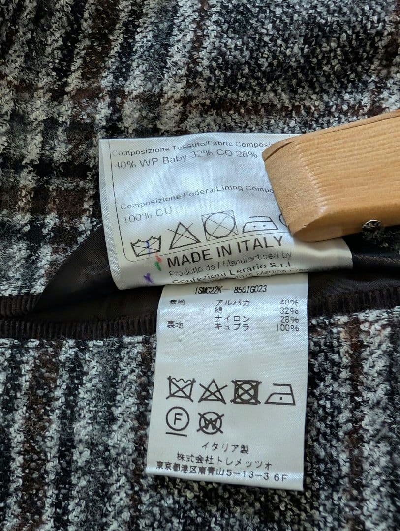 TAGLIATORE　アルパカ混チェックジャケット 46　モンテカルロ