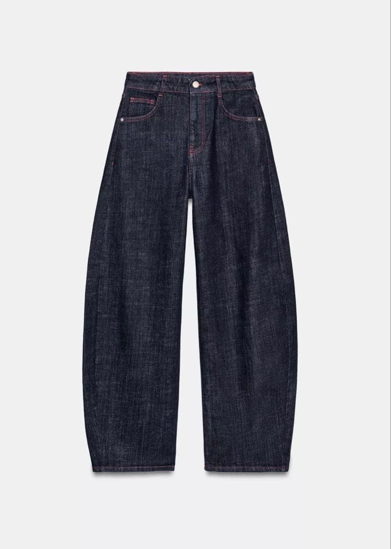 【完売品】ZARA ハイウエストバレルフィットデニムパンツ EU42 新品