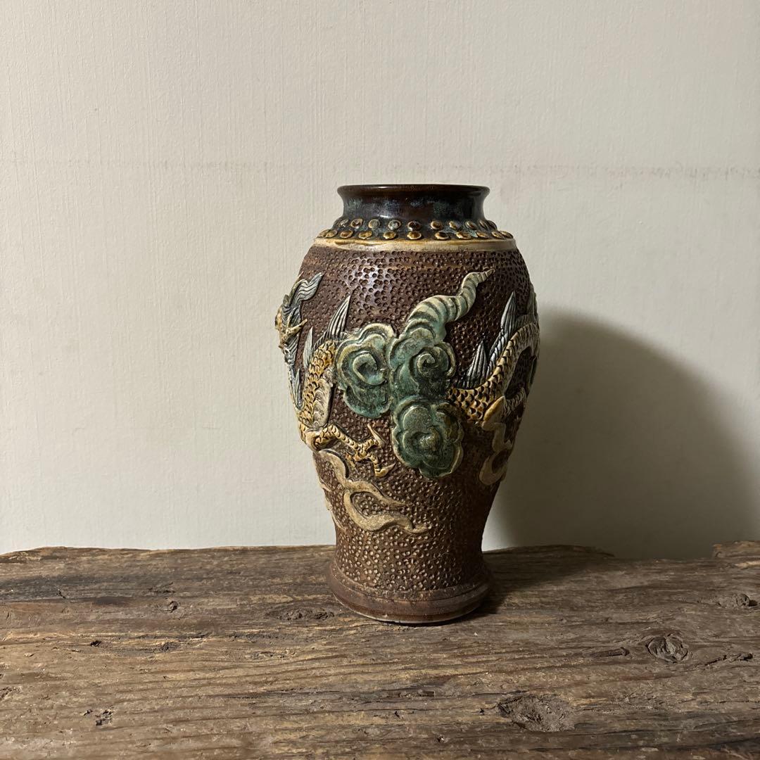 琉球古典焼　壺　壺屋焼　沖縄　古美術.骨董品.アンティーク.検:李朝