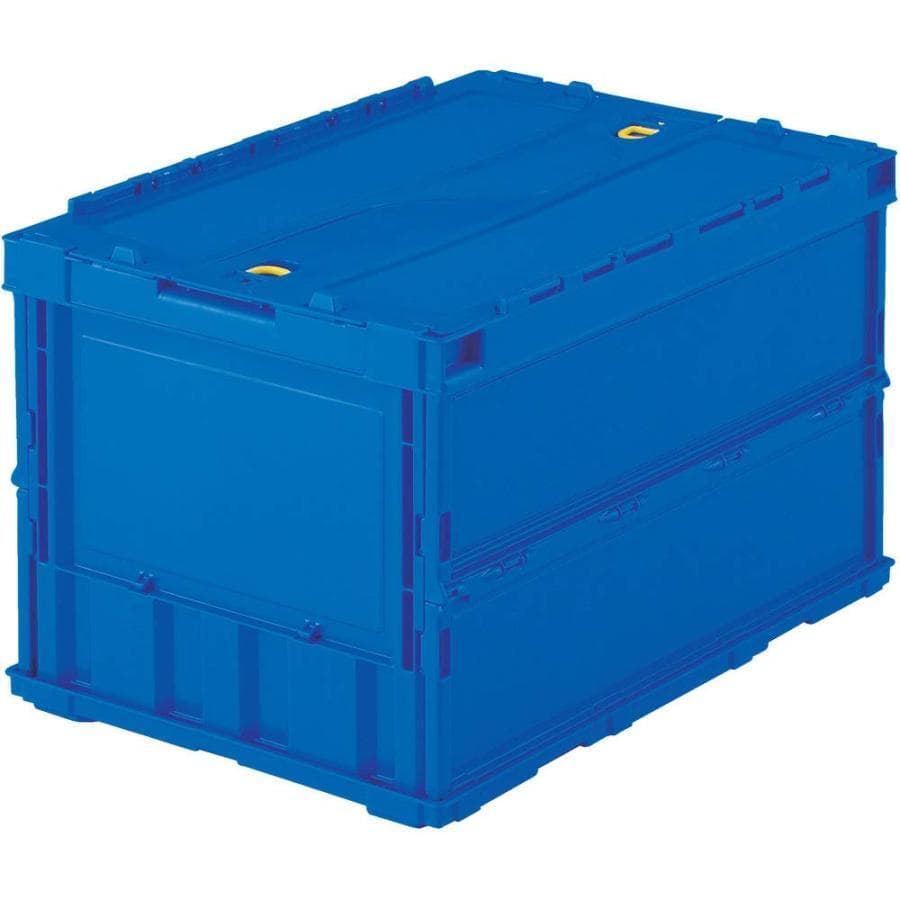 トラスコ中山 ロックフタ付き折りたたみコンテナ 50L 青 TR-C50B DB