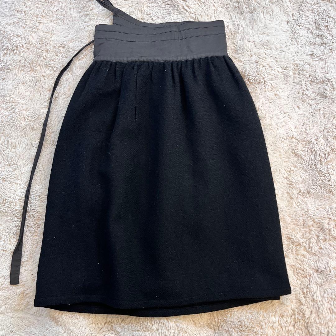 tricot COMME des GARÇONS ウール巻きスカート 黒