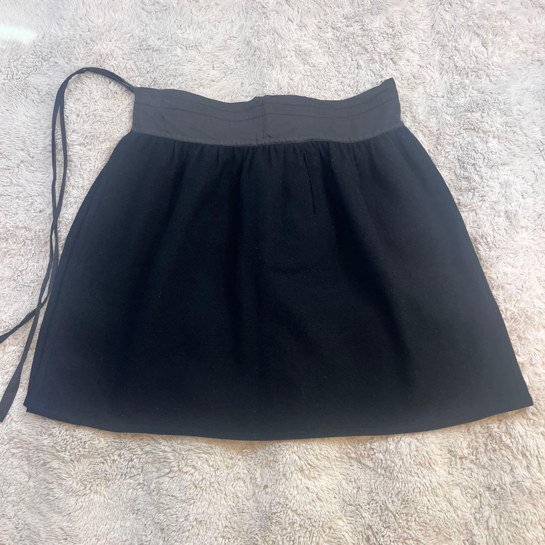 tricot COMME des GARÇONS ウール巻きスカート 黒