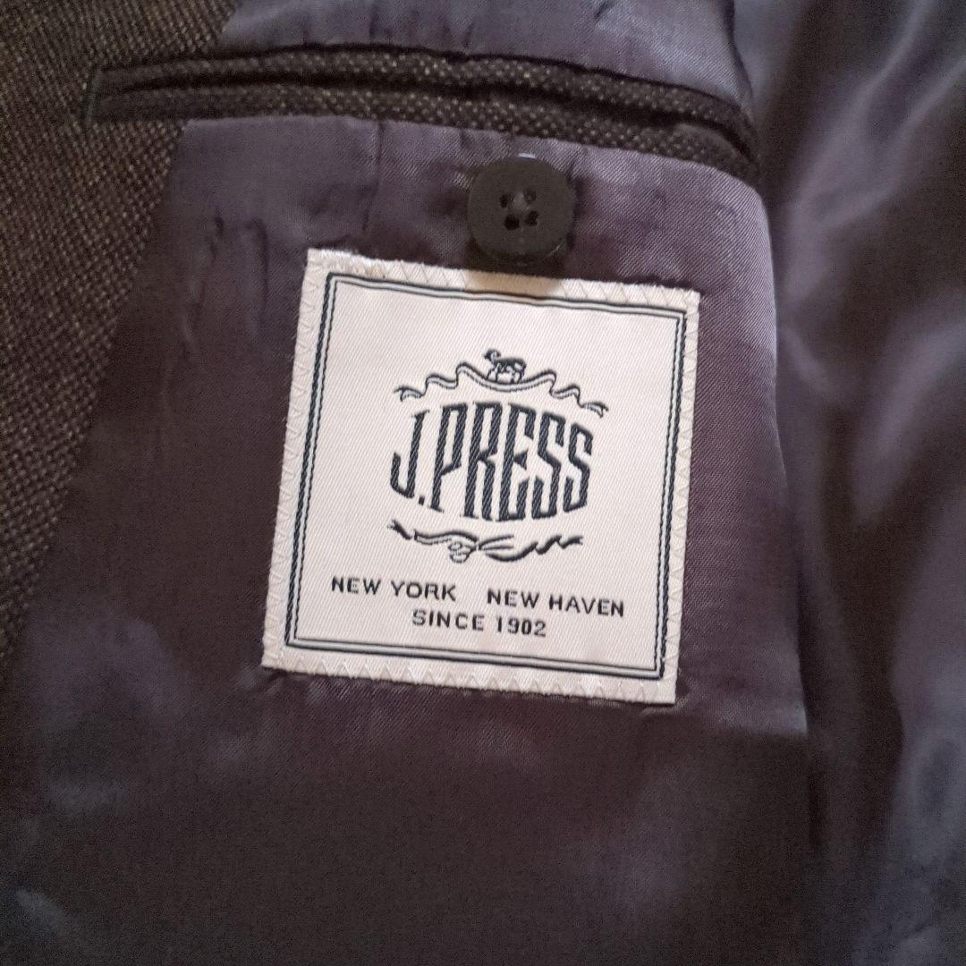 極美品 J.PRESS ジェイプレス マナードシルクホームスパンジャケット XL