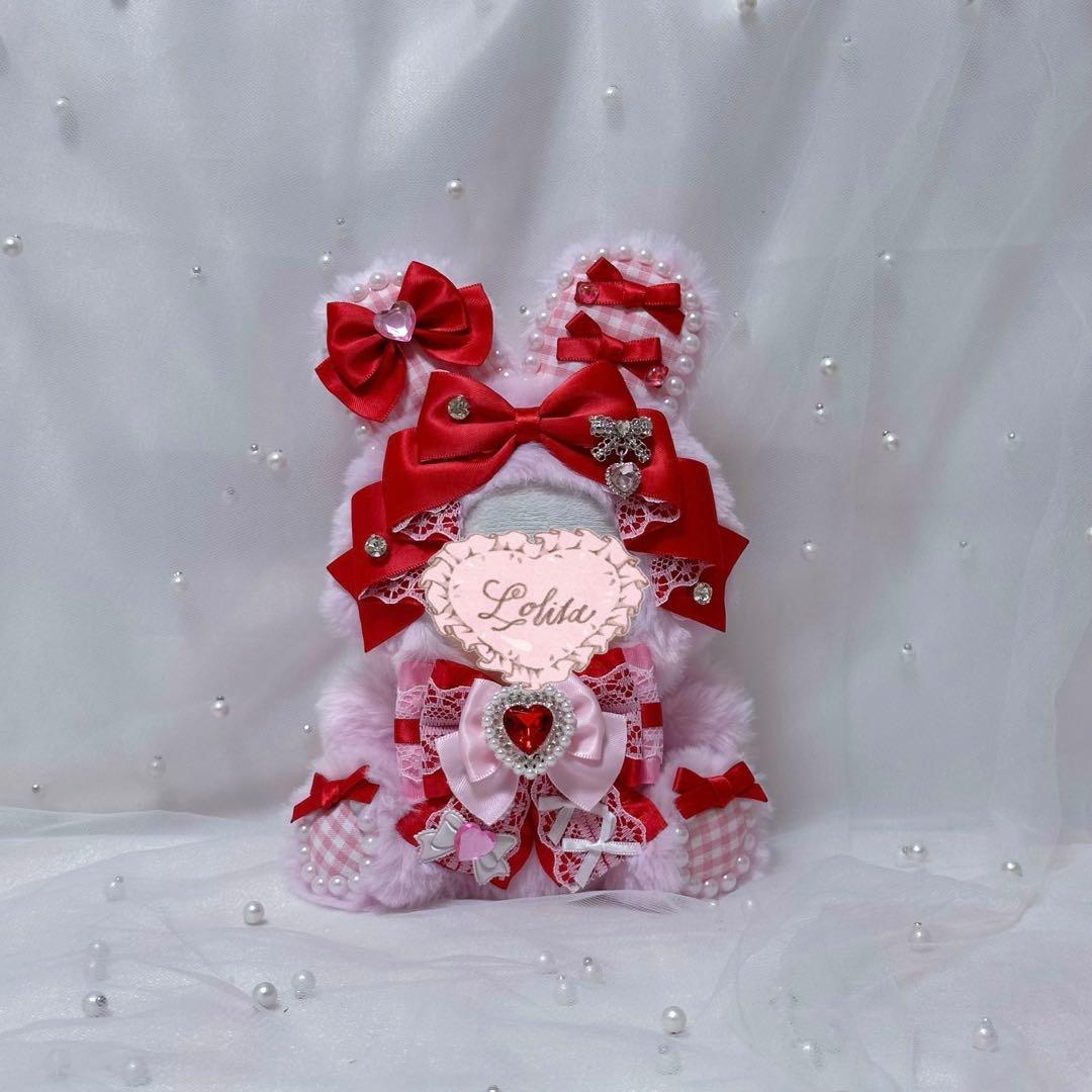 ぬい服 10~12cm おすわり うさぎ ピンク レッド