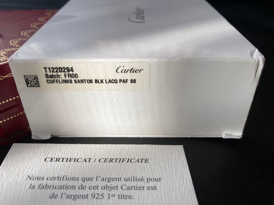 Cartier カルティエ　サントススクエアカフス　Ag925/オニキス　美品