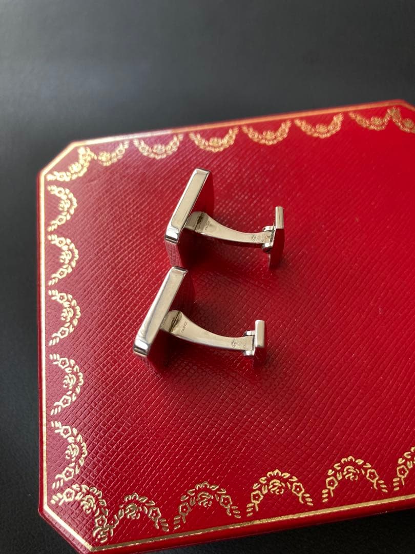 Cartier カルティエ　サントススクエアカフス　Ag925/オニキス　美品