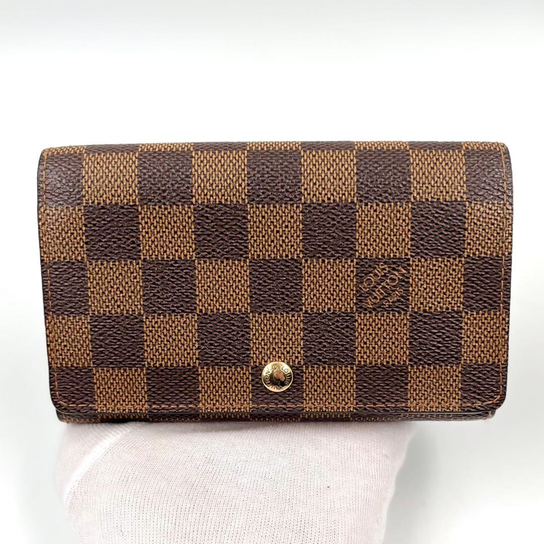 LOUISVUITTON ルイヴィトン ダミエ エベヌ トレゾール 折り財布