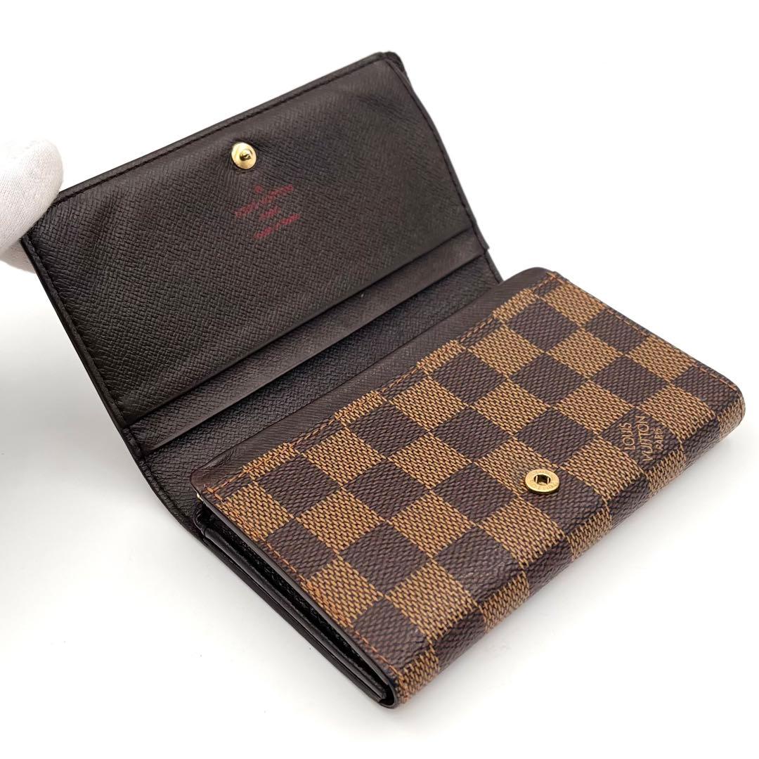 LOUISVUITTON ルイヴィトン ダミエ エベヌ トレゾール 折り財布