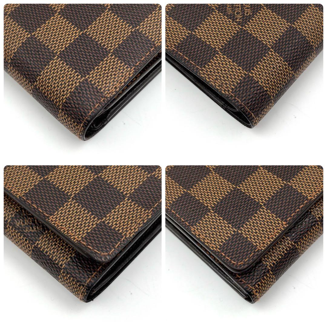 LOUISVUITTON ルイヴィトン ダミエ エベヌ トレゾール 折り財布