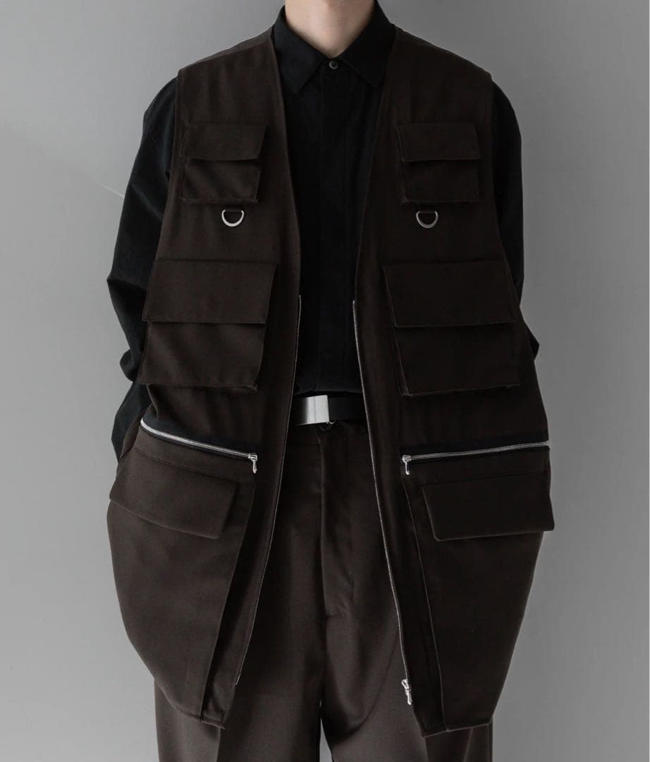 stein Oversized Multi Pocket Vest ブラック