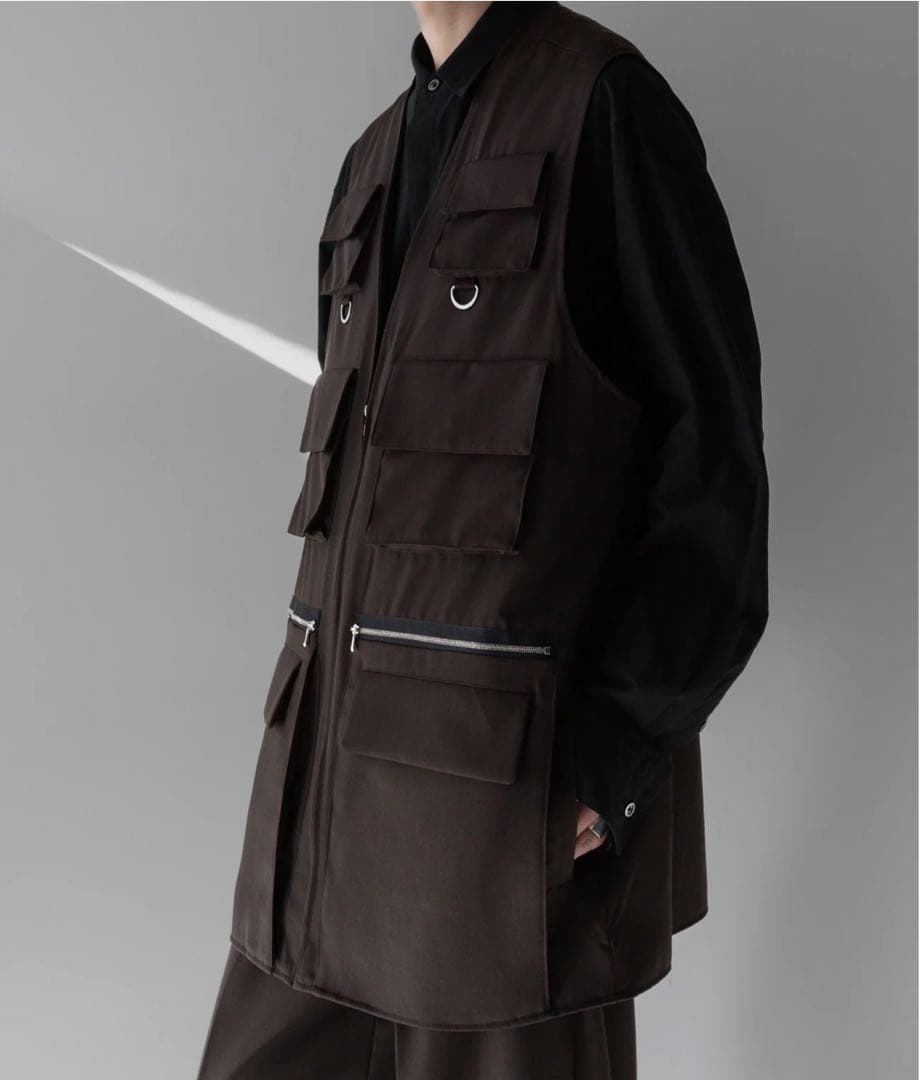 stein Oversized Multi Pocket Vest ブラック
