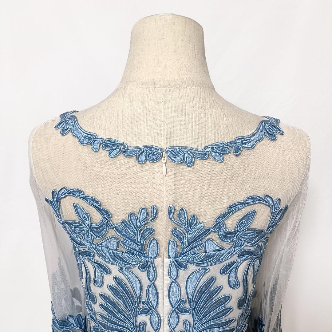 【美品】グレースコンチネンタル チュールメッシュ ボタニカル刺繍ワンピース 36