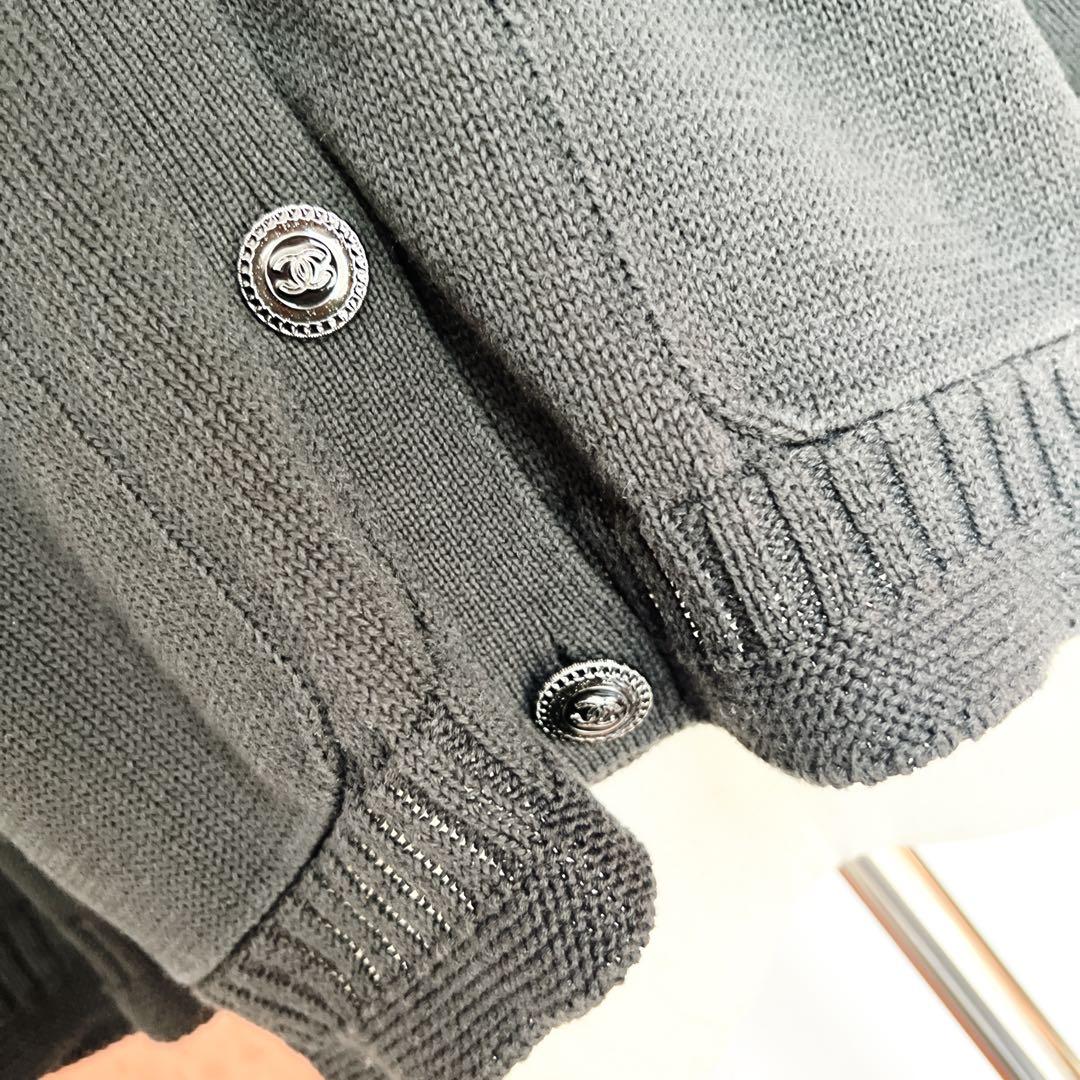 美品 CHANEL シャネル ココ ケーブル ニット ジャケット カーディガン