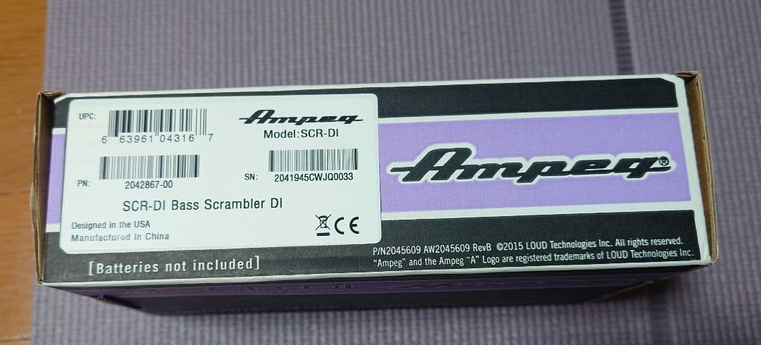 【24時間以内に発送可能】Ampeg SCR-DI アンペグ　ベース用プリアンプ