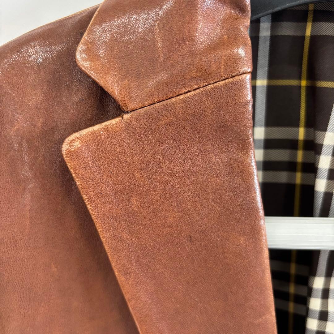 BURBERRY バーバリー ブラックレーベル ラムレザー ジャケット M 羊革