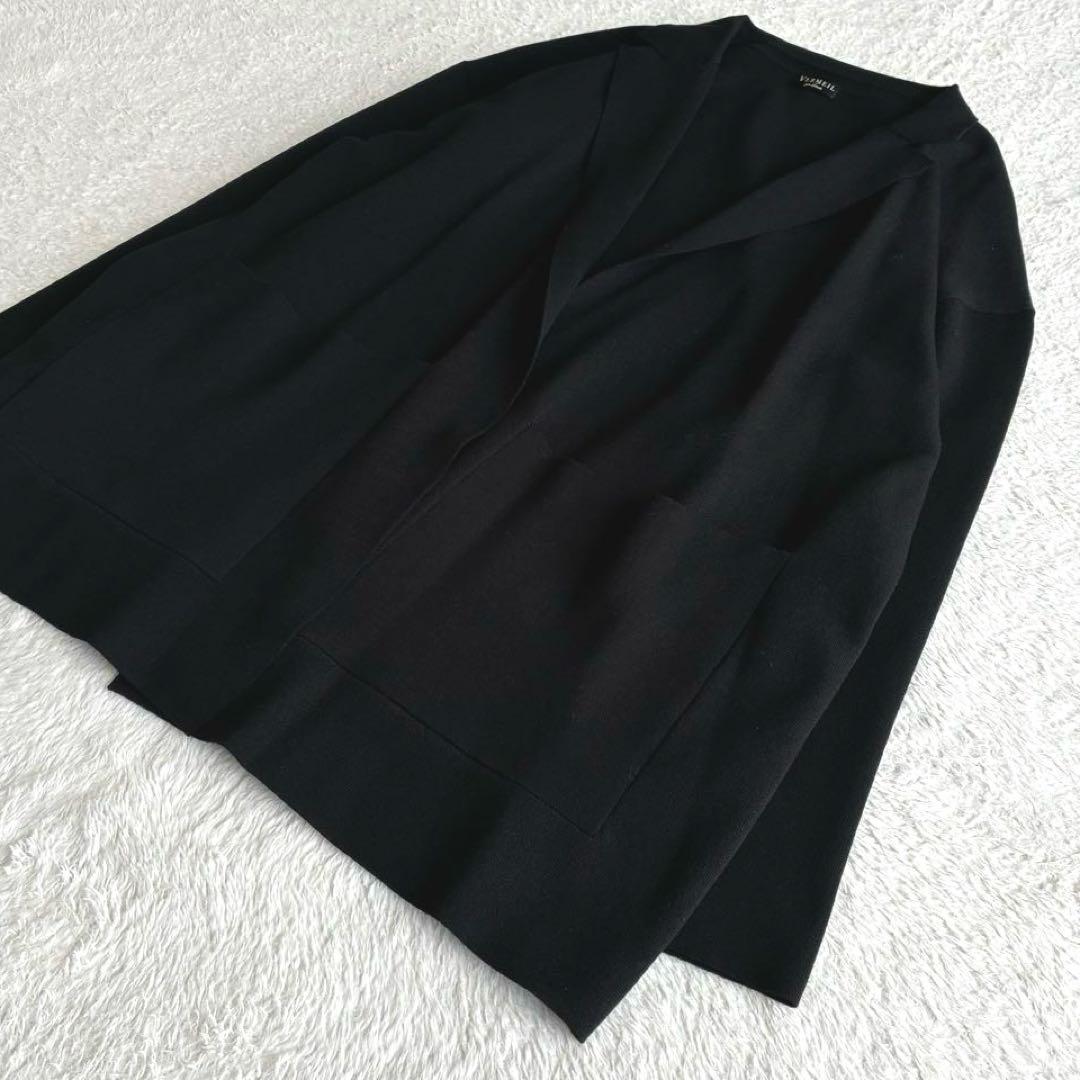 極美品 IENA ミラノリブジャケット 黒 ニットジャケット カーディガン