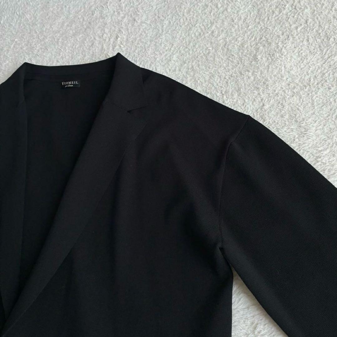 極美品 IENA ミラノリブジャケット 黒 ニットジャケット カーディガン