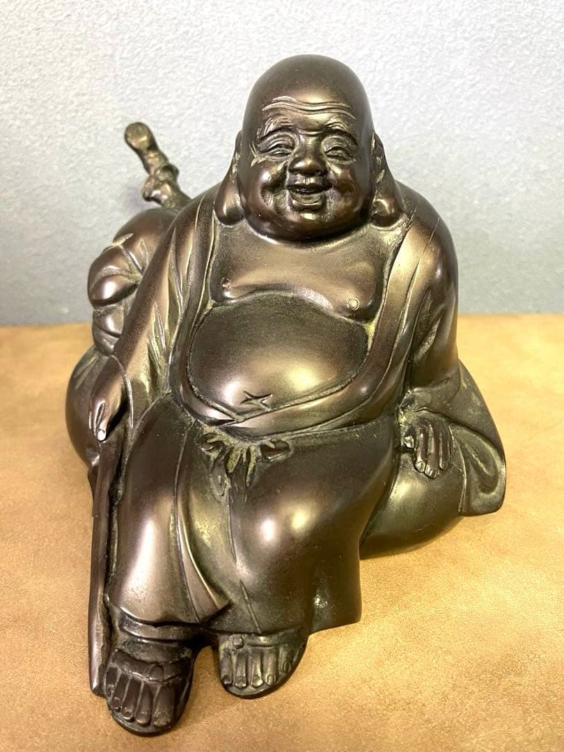 『高岡銅器』布袋様の置物　越井栄山作品