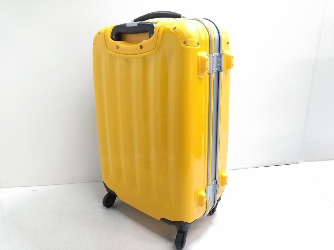 イエロー ハードケース スーツケース キャリーケース Lサイズ 82L 鍵付 ◇