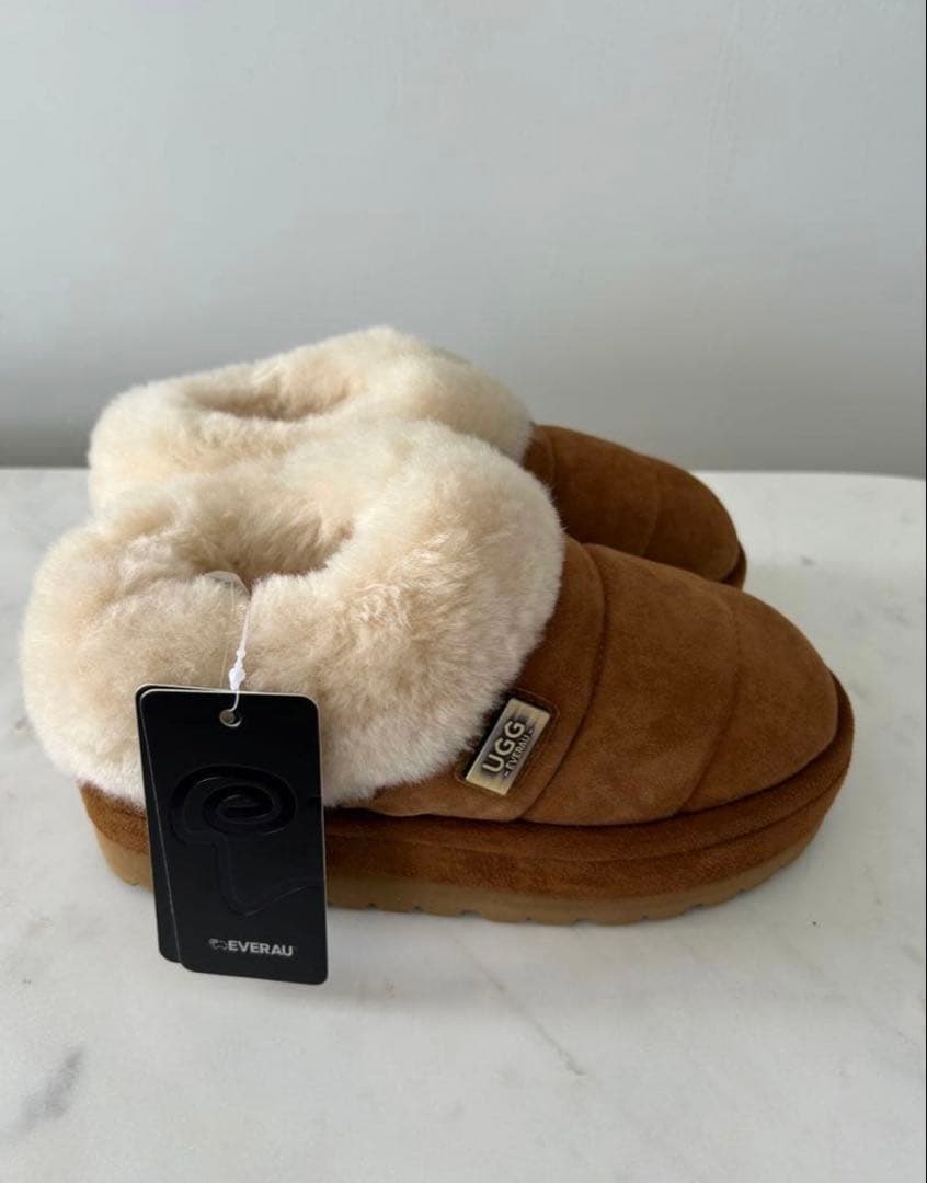 デ*読様 新品　UGG エクスプレス　ムートンブーツ　厚底　EU38 売切り