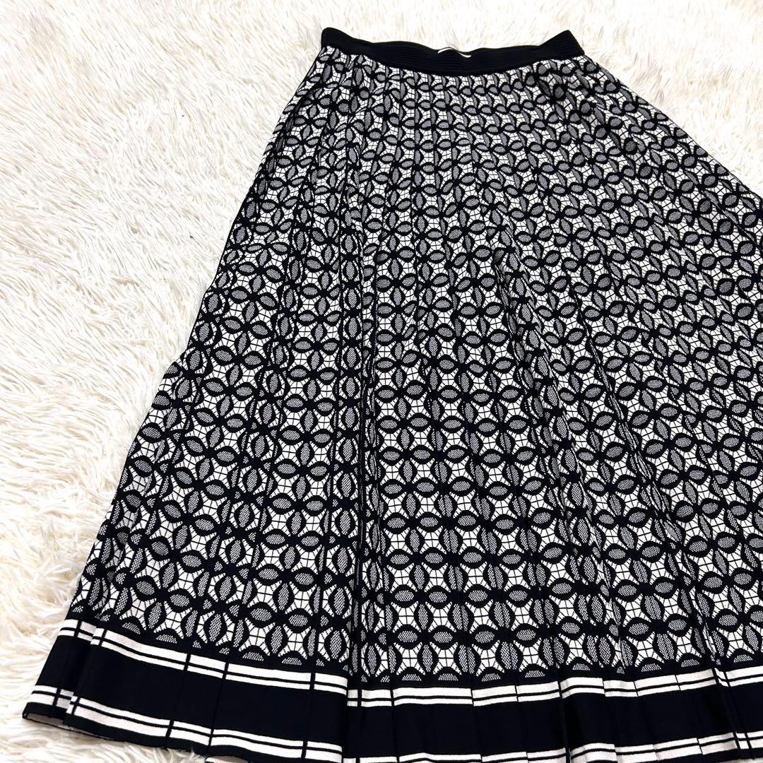 美品✨EPOCA ジオメトリックフィーノスカート ニット プリーツ 20AW