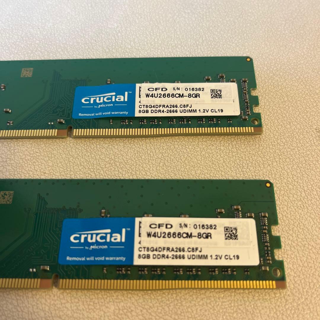 Crucial DDR4 2666 メモリ 16GB(8GB×2枚)