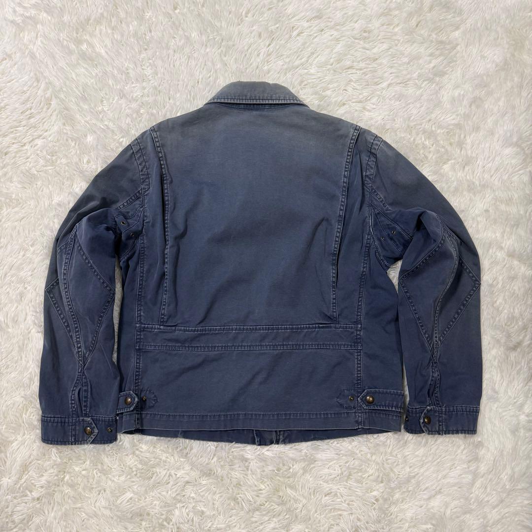 鬼フェード✨90s ラルフローレン スイングトップ ミリタリージャケット ブルー