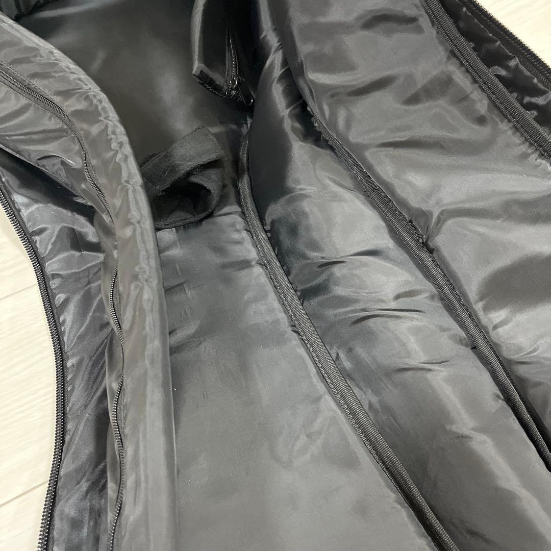 津軽三味線ケース 黒 赤 外ポケット付き