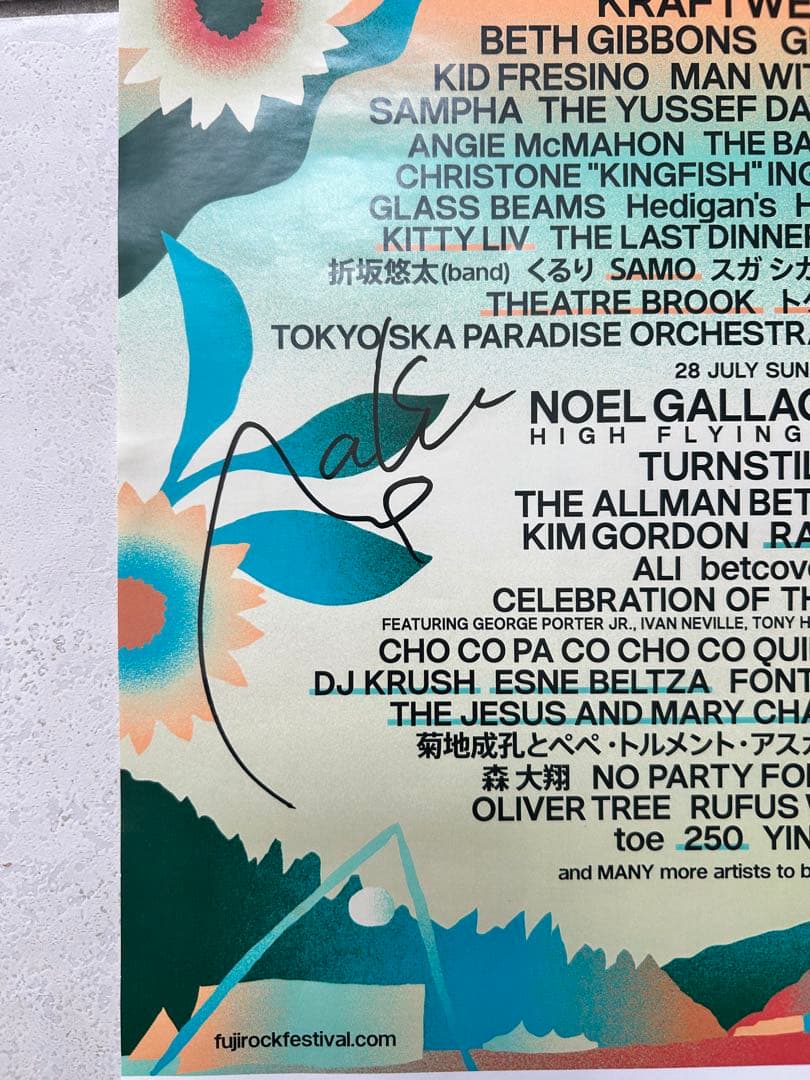 ノエルギャラガーFUJI ROCKFESTIVAL '24 ポスターサイン