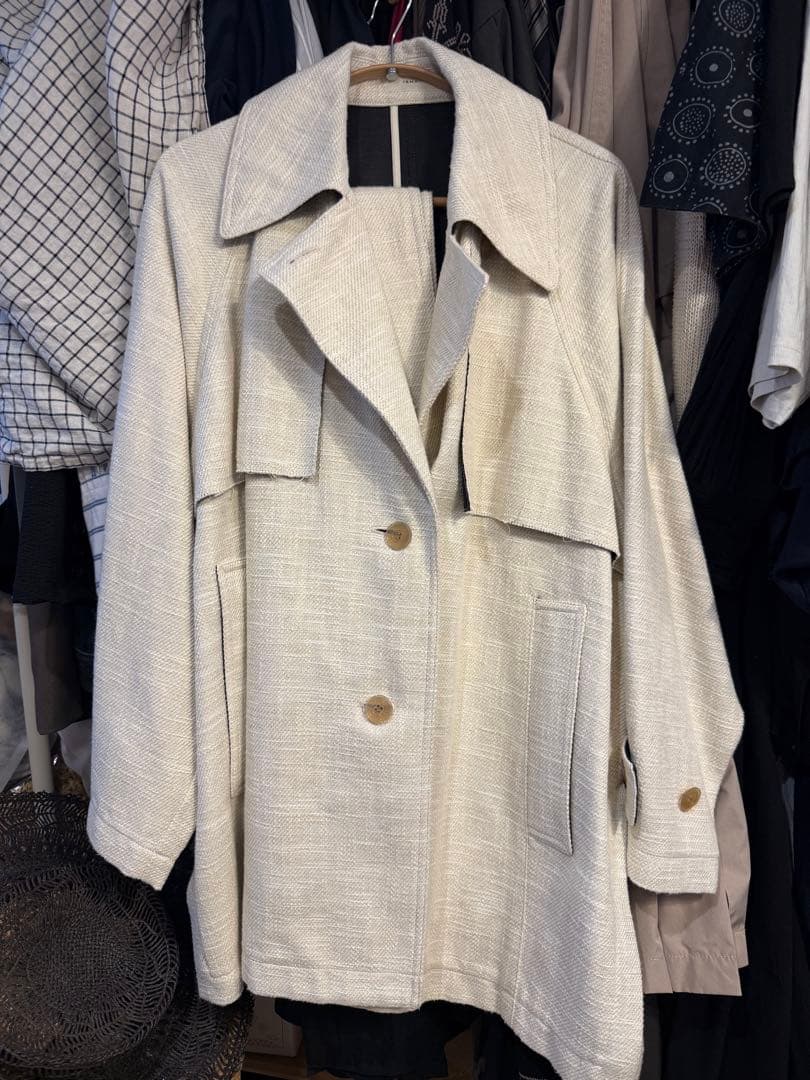 【美品】 IENA イエナ&NAVY ボンディングオーバーラップコート36