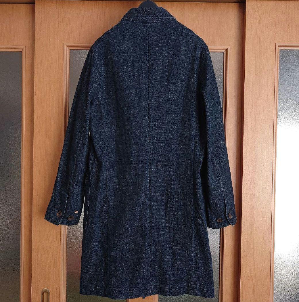 R刺繍ロゴ　45rpm　デニムショップコート　藍染め　サイズ 1　S〜M程度