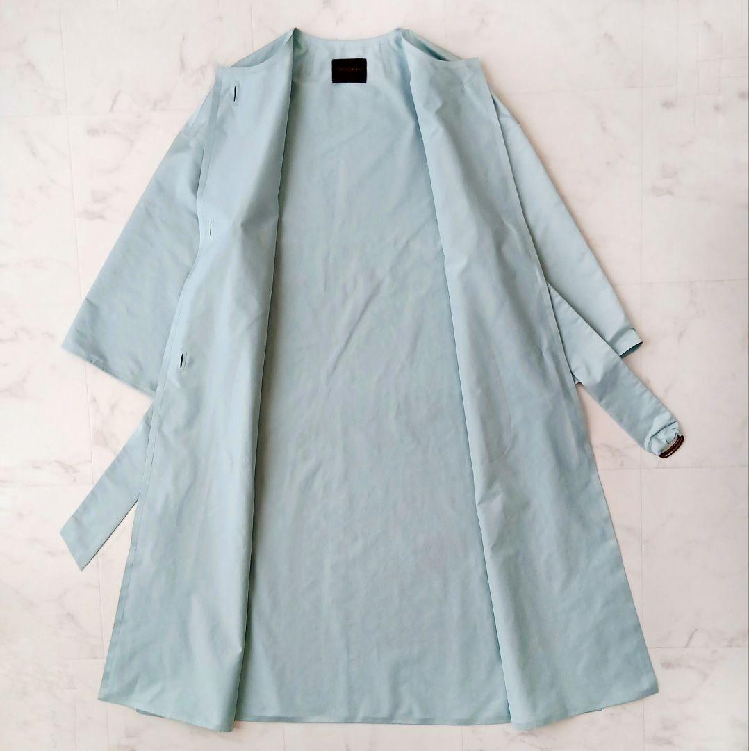 美品 トゥモローランド コレクション 上品 ノーカラーコート ロング スプリング