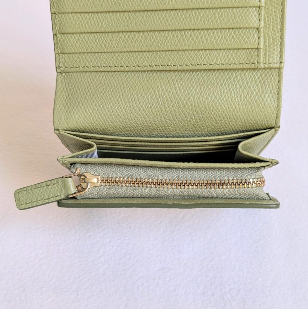 agnes b アニエスベー　2つ折り財布　ウォレット　ホワイト　グリーン