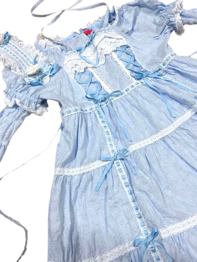 BABY はわせドールワンピース＆ヘッドドレスセット サックス