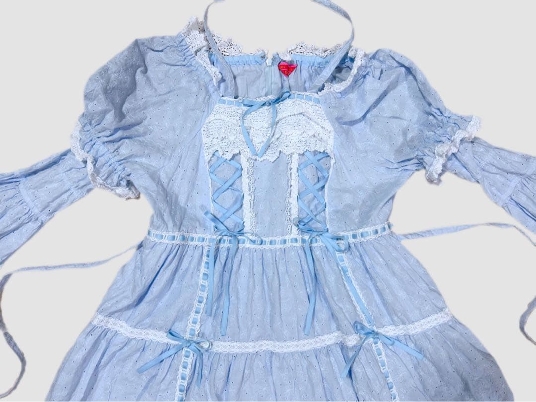 BABY はわせドールワンピース＆ヘッドドレスセット サックス