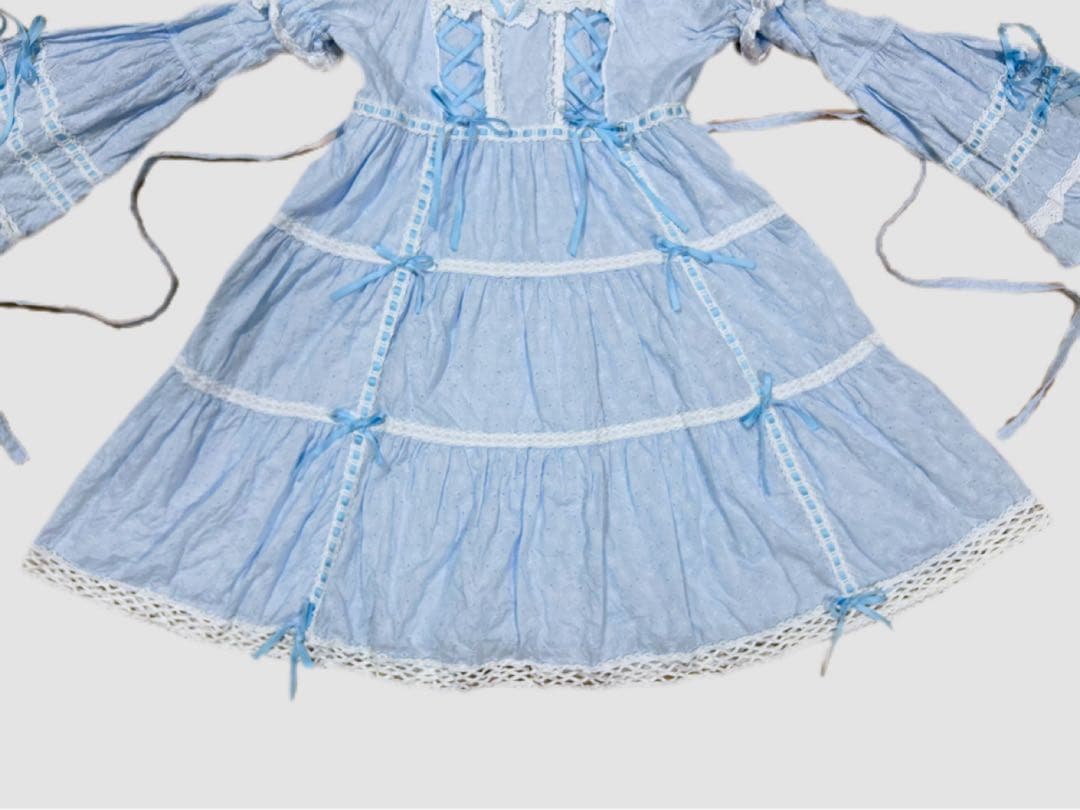 BABY はわせドールワンピース＆ヘッドドレスセット サックス