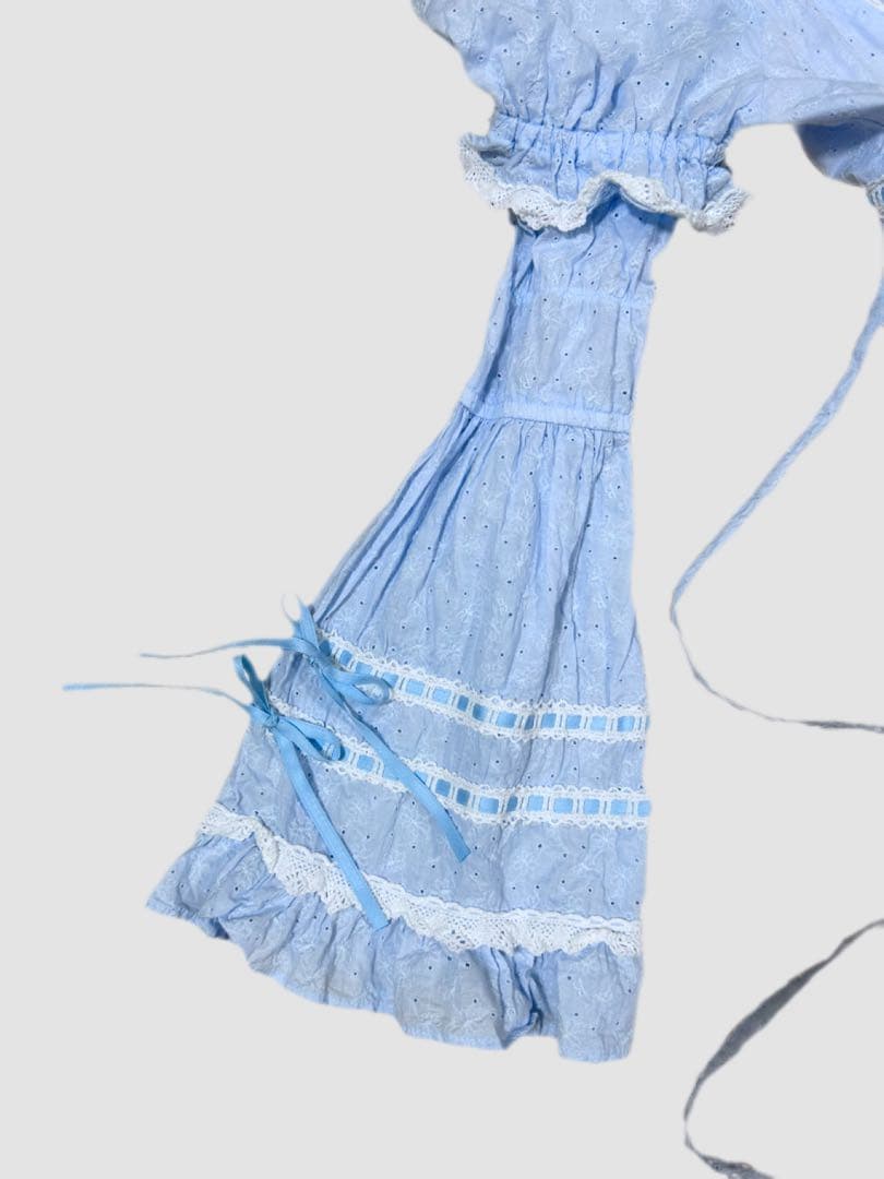 BABY はわせドールワンピース＆ヘッドドレスセット サックス