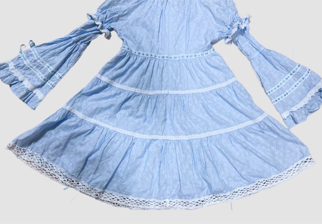 BABY はわせドールワンピース＆ヘッドドレスセット サックス