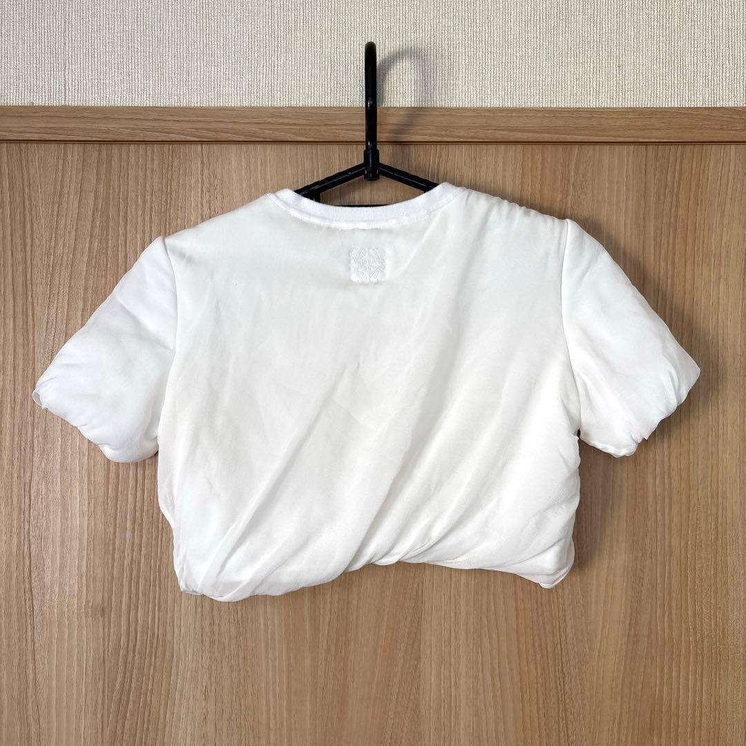 LOEWE ロエベ Silk top Tシャツ パフィー クロップド丈 S 白