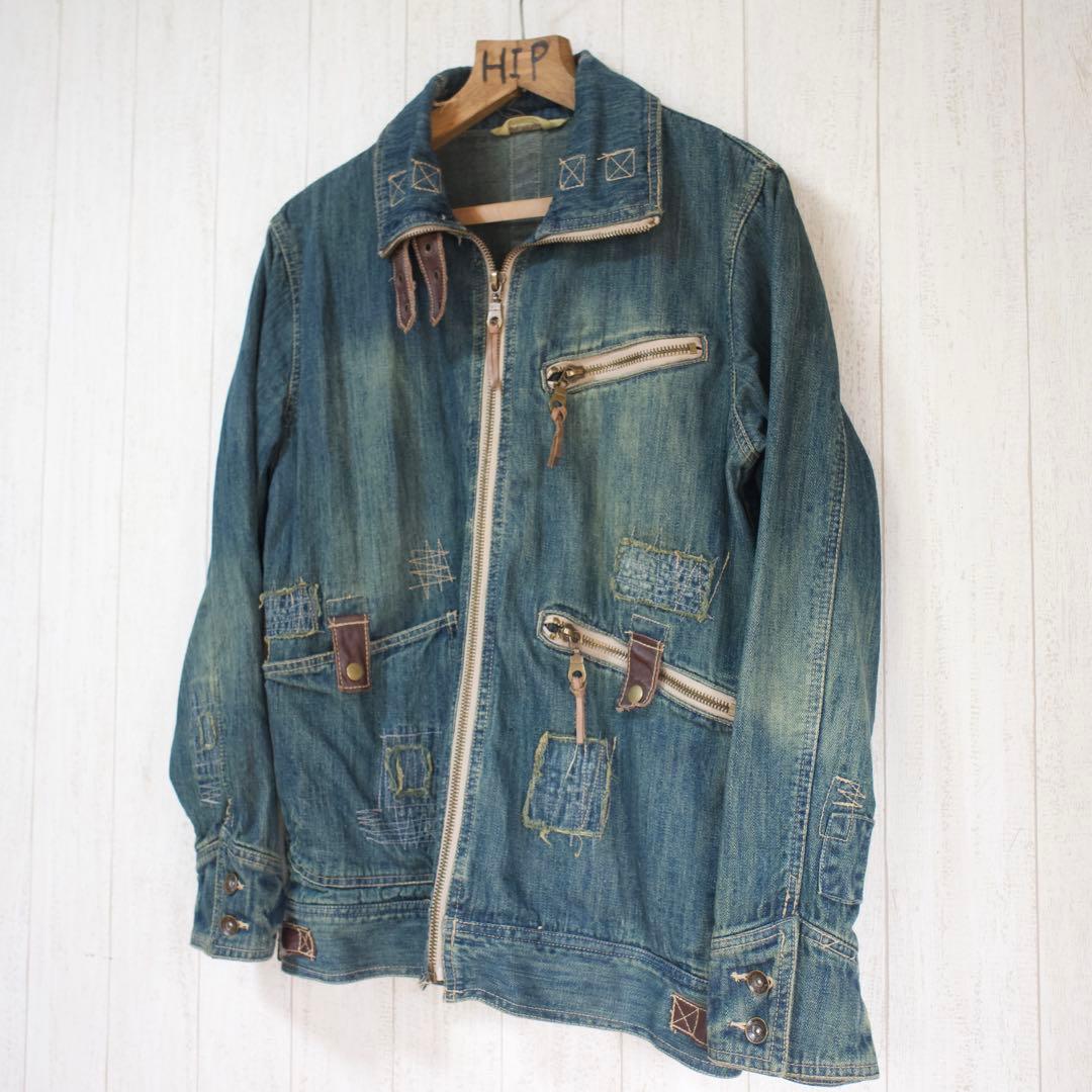 00s GUMU INTERNATIONAL デニムライダースジャケット